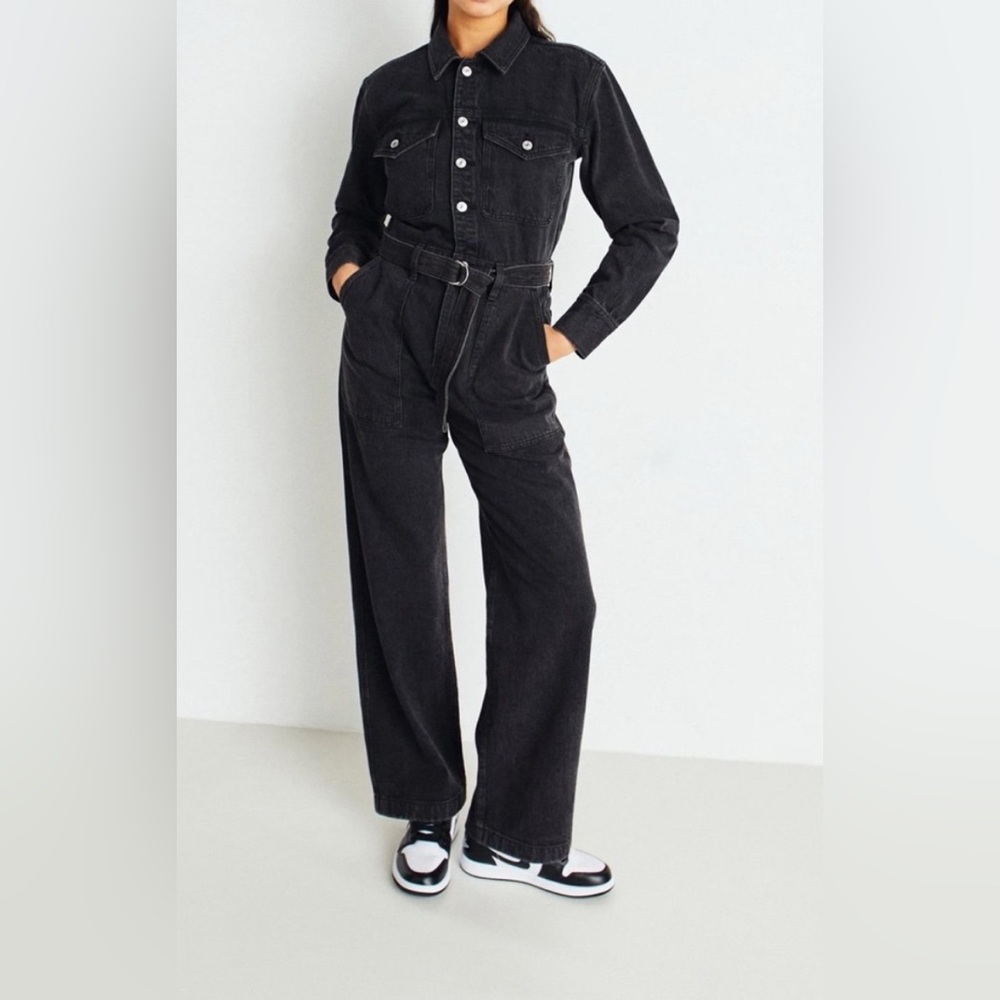 Abercrombie and Fitch women’s black denim jumpsuit size small